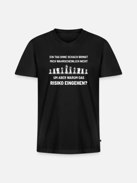 Schachspieler - Männer Premium Bio T-Shirt mit V-Ausschnitt - Schwarz