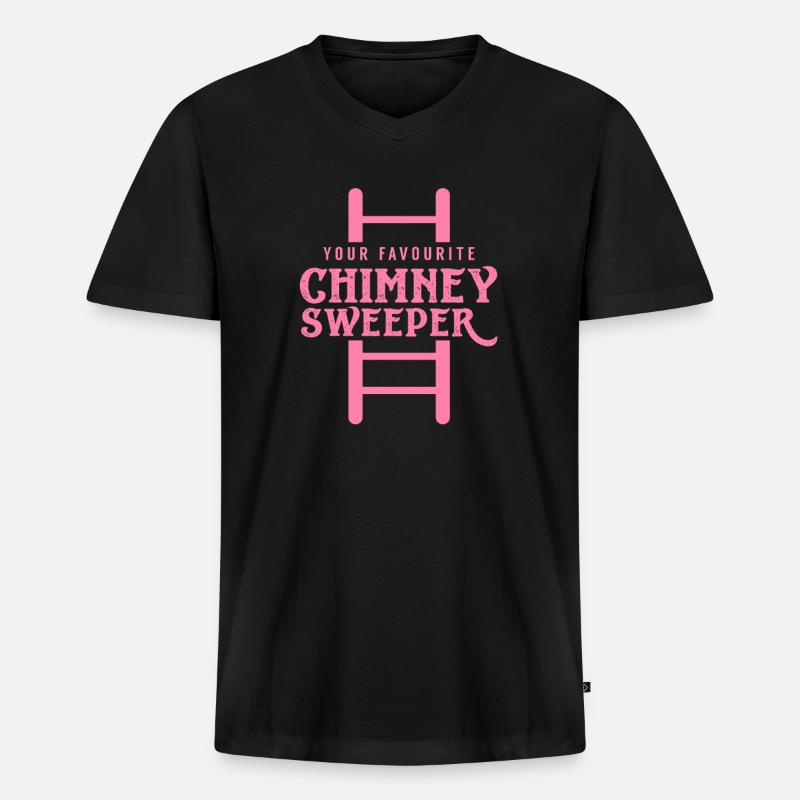 Schornsteinfegerin - Männer Premium Bio T-Shirt mit V-Ausschnitt - Schwarz