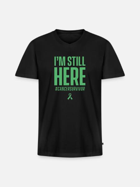 Cancer survivor - Men's Premium Organic T-shirt with V-neck - black