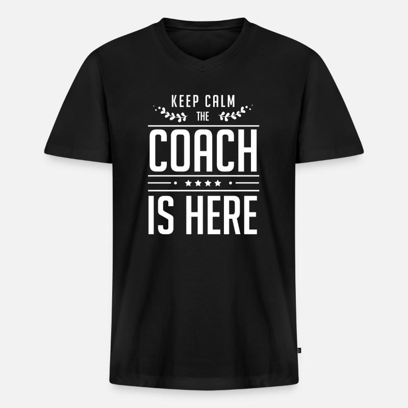 Coaching Coach Coaching Guru Trainer - Ekologisk premium-T-shirt med V-ringning herr - svart