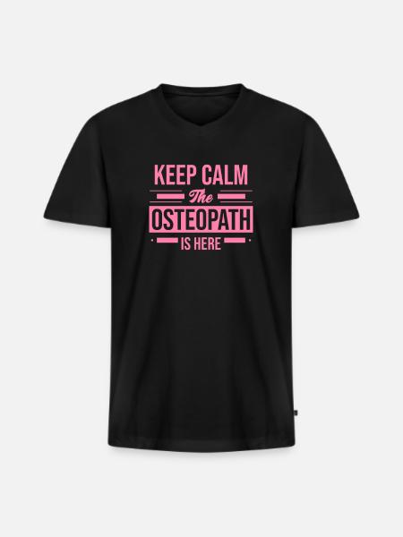 Osteopath osteopathy - Men's Premium Organic T-shirt with V-neck - black