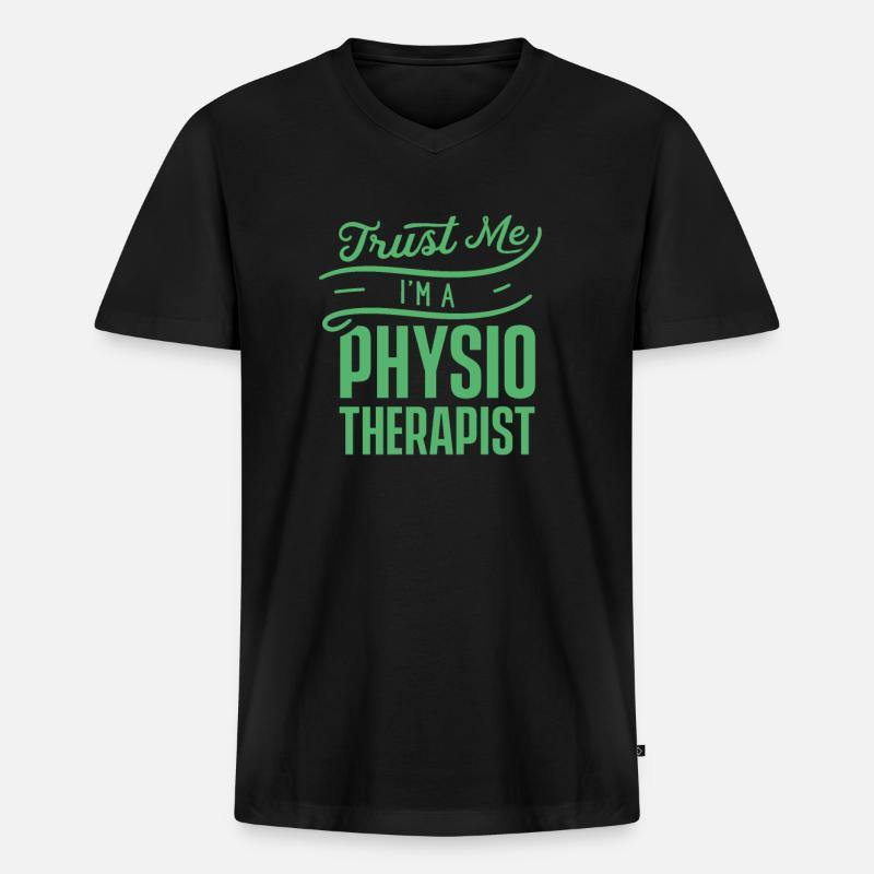 Physio - Männer Premium Bio T-Shirt mit V-Ausschnitt - Schwarz