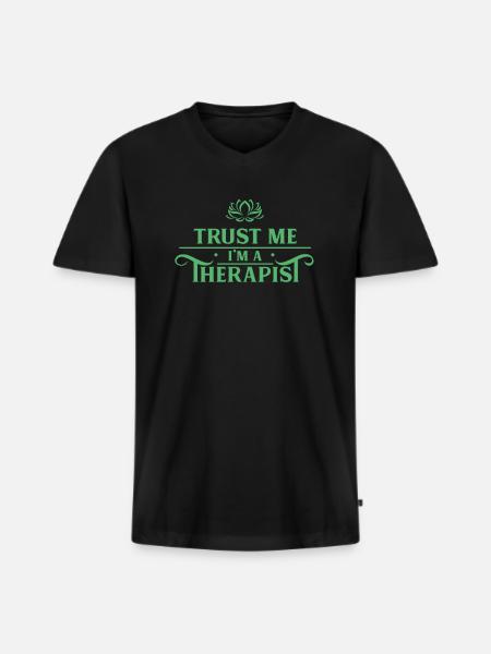 Therapist therapist team therapist therapy - Men's Premium Organic T-shirt with V-neck - black