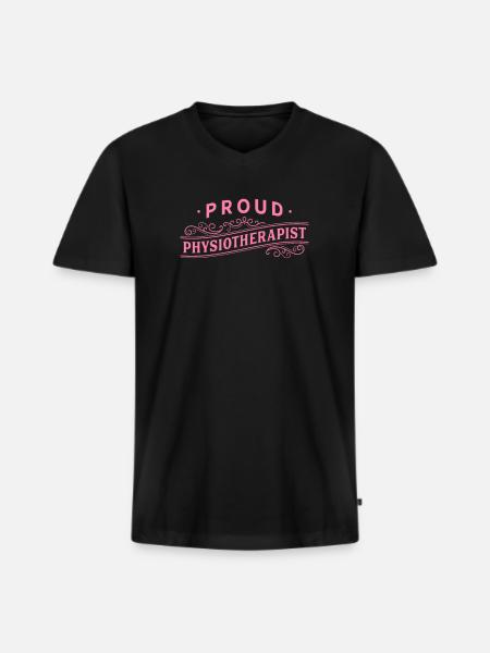 physiotherapist - Men's Premium Organic T-shirt with V-neck - black
