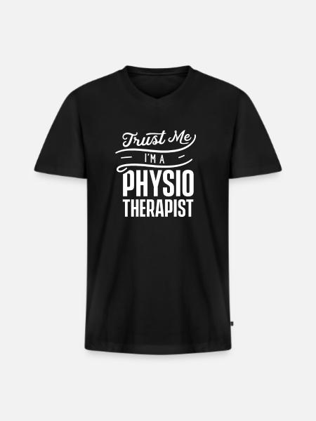 physiotherapist - Men's Premium Organic T-shirt with V-neck - black