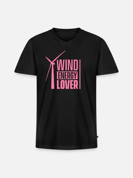 windmill - Men's Premium Organic T-shirt with V-neck - black