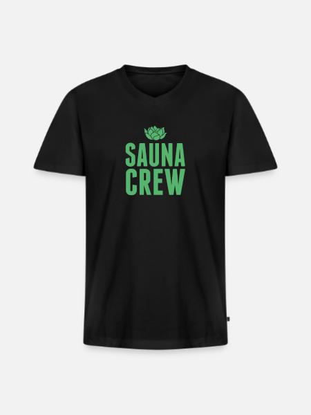 Sauna team - Men's Premium Organic T-shirt with V-neck - black