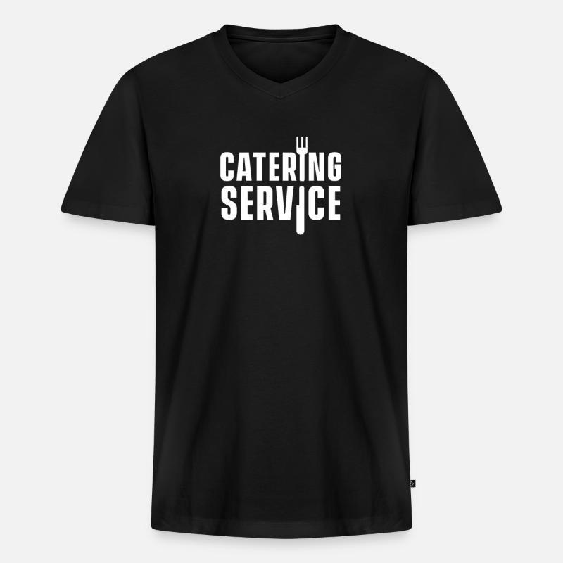 Catering Service - Männer Premium Bio T-Shirt mit V-Ausschnitt - Schwarz