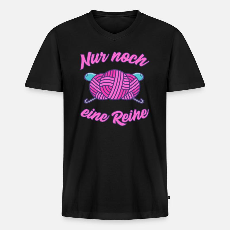 Häkeln Häkel Häkler Handarbeit - Männer Premium Bio T-Shirt mit V-Ausschnitt - Schwarz