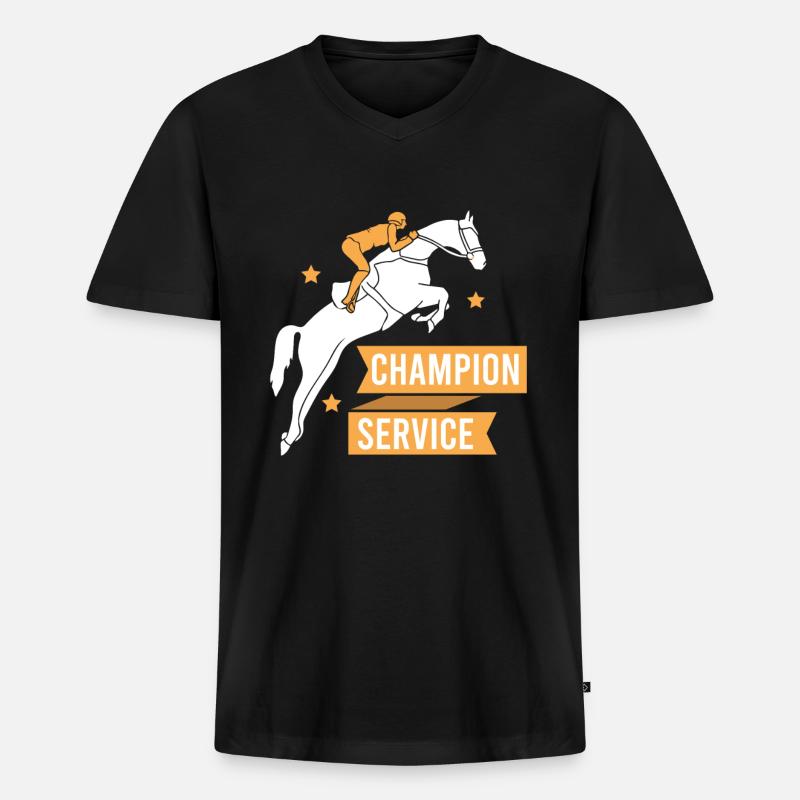 Turniertrottel - Männer Premium Bio T-Shirt mit V-Ausschnitt - Schwarz