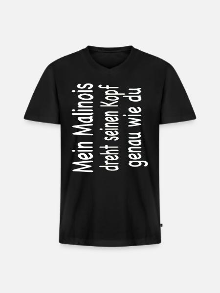 Malinois - Malinois Geschenkidee - Männer Premium Bio T-Shirt mit V-Ausschnitt - Schwarz