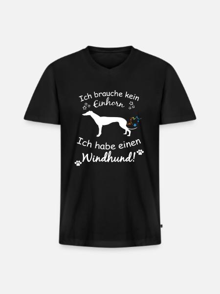 Windhunde - Windhund - Männer Premium Bio T-Shirt mit V-Ausschnitt - Schwarz