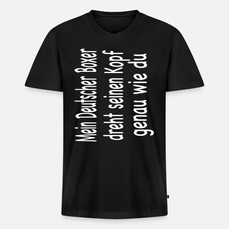 Deutscher Boxer Hund - Männer Premium Bio T-Shirt mit V-Ausschnitt - Schwarz