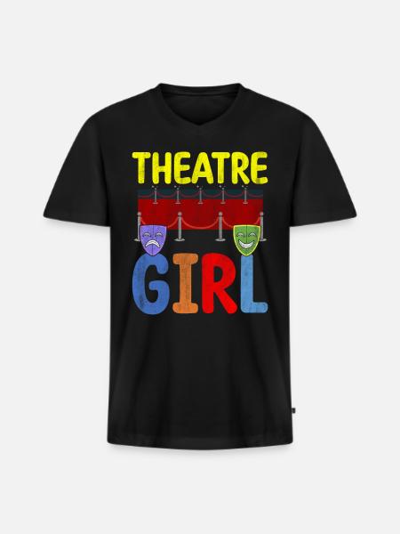 Theatre Girl Theatre Actors And Lovers - Men's Premium Organic T-shirt with V-neck - black