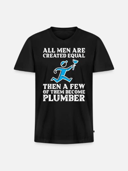 Alle mennesker er skabt lige - Premium økologisk T-shirt med V-hals til mænd - sort