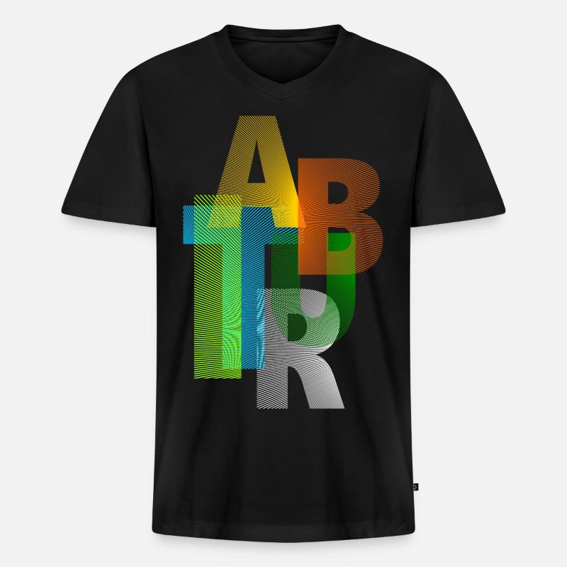 Abitur Modern Design - Männer Premium Bio T-Shirt mit V-Ausschnitt - Schwarz
