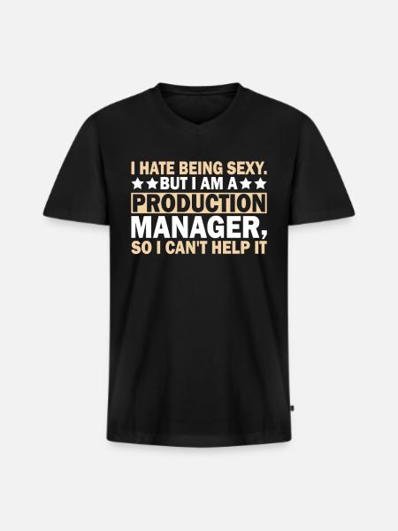 I Hate Being Sexy - Männer Premium Bio T-Shirt mit V-Ausschnitt - Schwarz