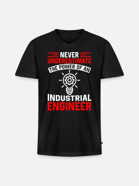 Never Underestimate Industrial Engineer - Men's Premium Organic T-shirt with V-neck - black
