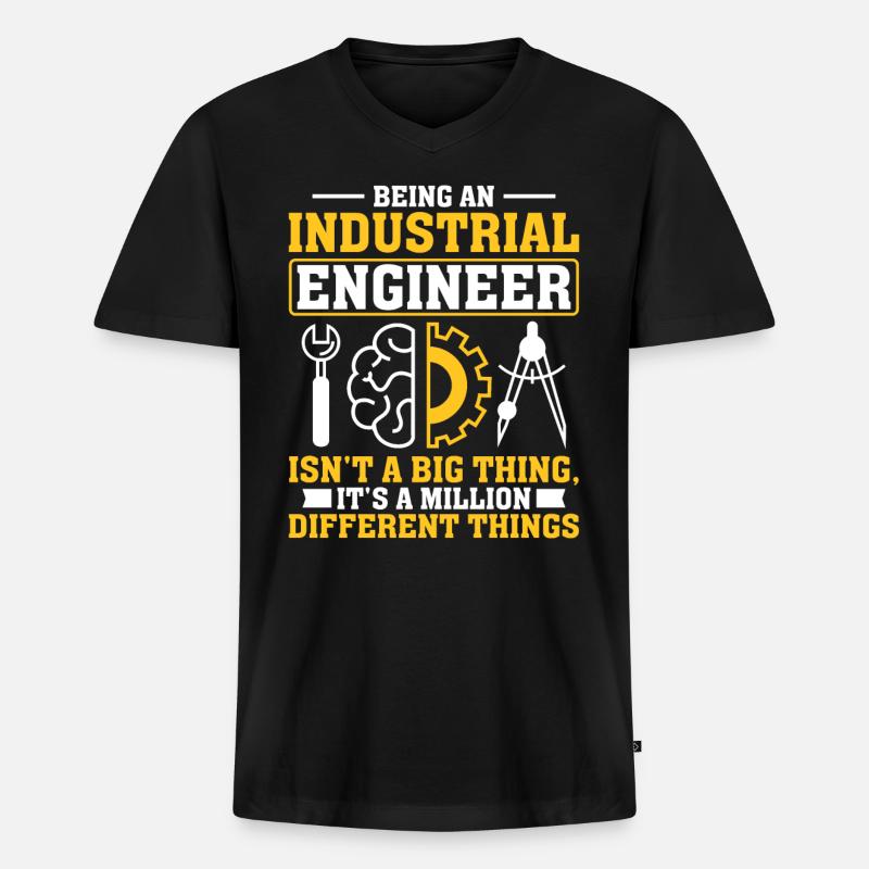 Being An Industrial Engineer - Männer Premium Bio T-Shirt mit V-Ausschnitt - Schwarz
