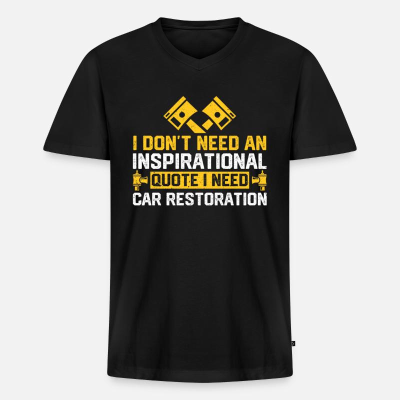 I Do Not Need An Inspirational - Männer Premium Bio T-Shirt mit V-Ausschnitt - Schwarz