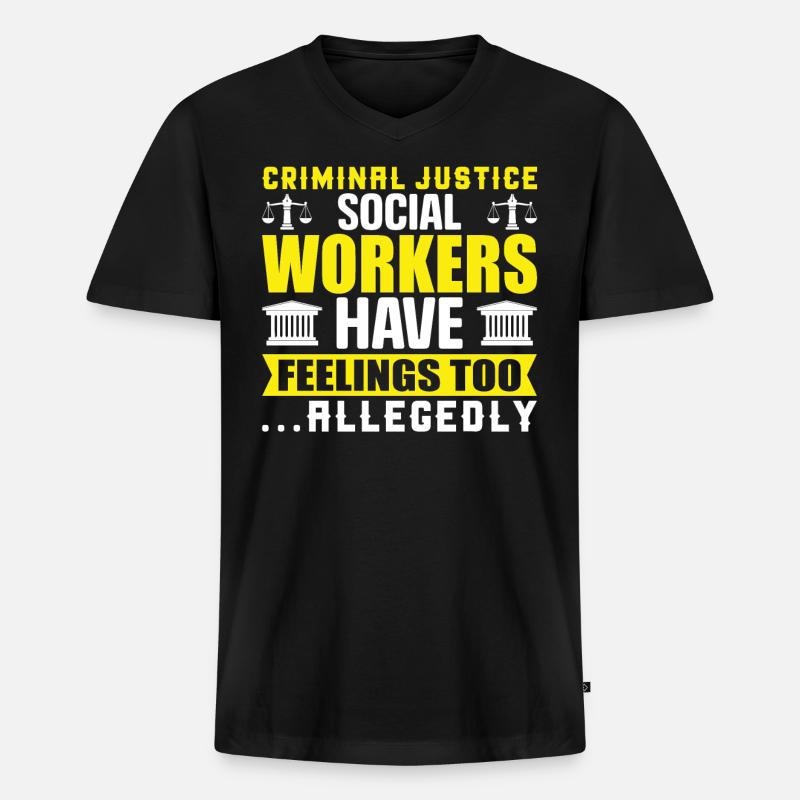 Criminal Justice Social Workers - Männer Premium Bio T-Shirt mit V-Ausschnitt - Schwarz