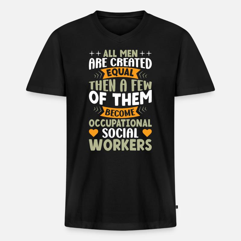 All Men Are Created Equal - Männer Premium Bio T-Shirt mit V-Ausschnitt - Schwarz