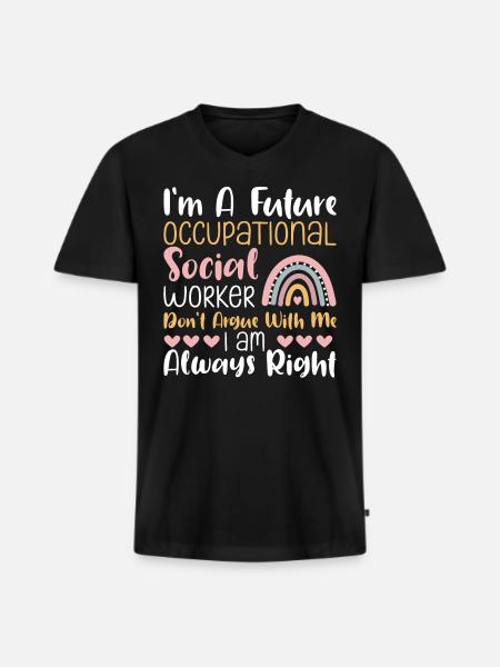 Future Occupational Social Worker - Männer Premium Bio T-Shirt mit V-Ausschnitt - Schwarz