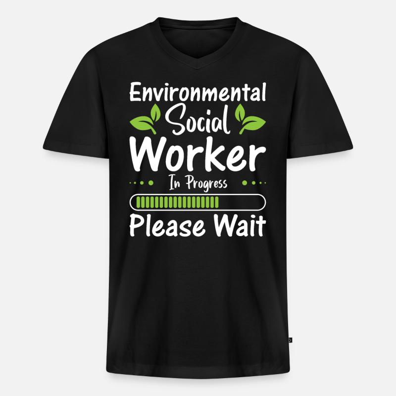 Environmental Social Worker In Progress Profession - Männer Premium Bio T-Shirt mit V-Ausschnitt - Schwarz