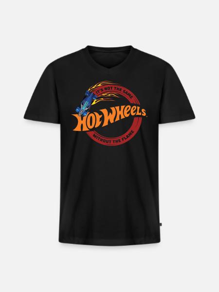 Hot Wheels Det er ikke det samme uden flammen - Premium økologisk T-shirt med V-hals til mænd - sort