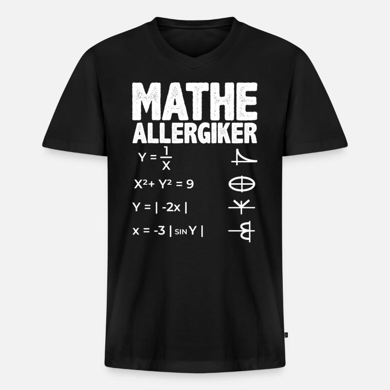 Mathe Allergiker Math design - Männer Premium Bio T-Shirt mit V-Ausschnitt - Schwarz