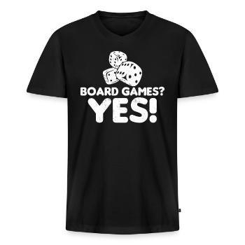 Board Game Yes Chess Player Dice Game - Männer Premium Bio T-Shirt mit V-Ausschnitt - Schwarz - Vorne - Nico (187cm)