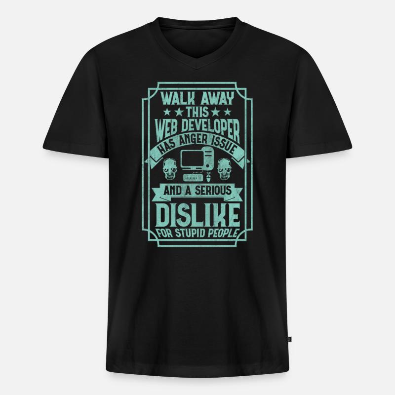 Funny Programmer Web Developer Funny - Männer Premium Bio T-Shirt mit V-Ausschnitt - Schwarz