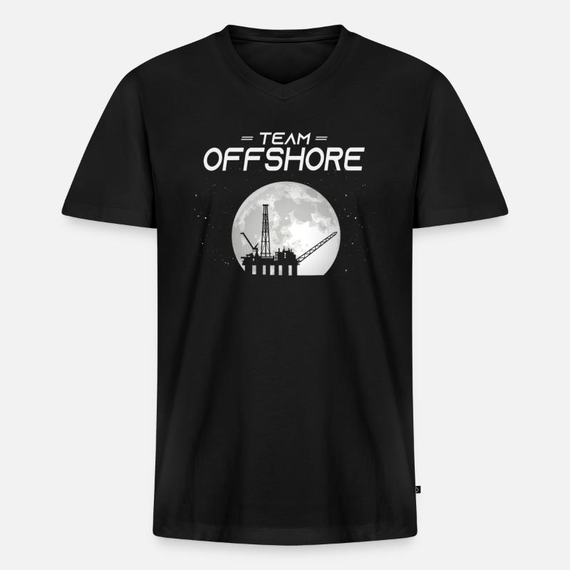 Team Off Shore - Männer Premium Bio T-Shirt mit V-Ausschnitt - Schwarz