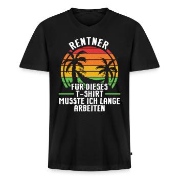 Rente Rentner Rentnerin - Männer Premium Bio T-Shirt mit V-Ausschnitt - Schwarz - Vorne - Nico (187cm)