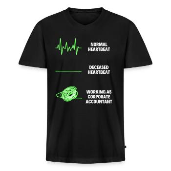 Corporate Accountant Worker Funny Accountant - Men's Premium Organic T-shirt with V-neck - black - Front - Nico (187cm)