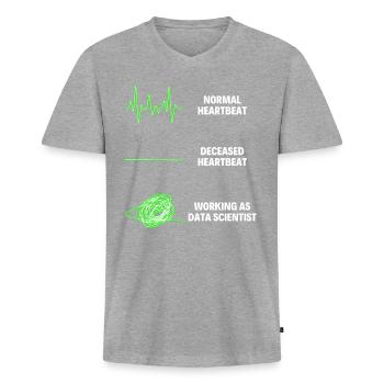 Data Scientist Analystes Administrateurs de bases de données - T-shirt encolure en V Premium bio Homme - gris chiné - Devant