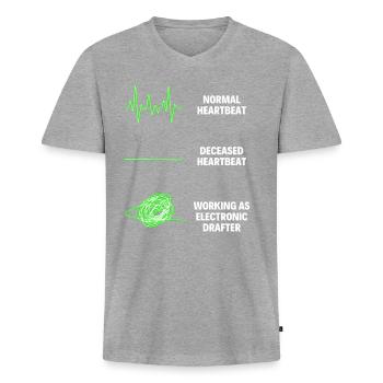 Rédacteur électronique Emplois en sciences physiques - T-shirt encolure en V Premium bio Homme - gris chiné - Devant