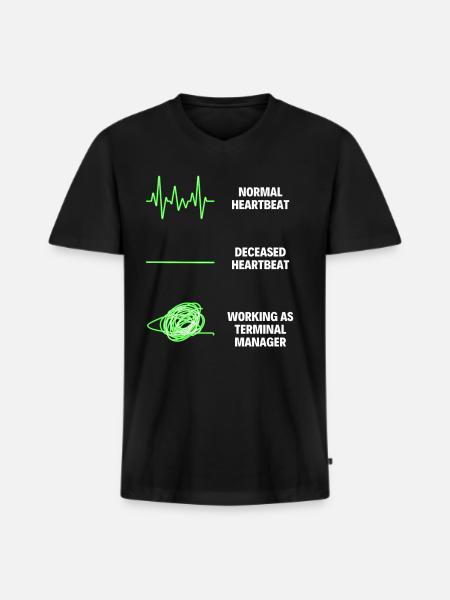 Terminal Manager Worker Funny Terminal Manager Baan - Mannen Premium Bio T-shirt met V-hals - zwart