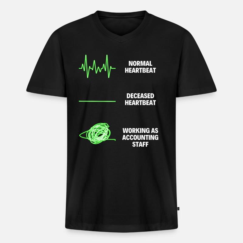 Comptable Employé Comptable financier - T-shirt encolure en V Premium bio Homme - noir