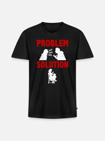 Knitting Crocheting Problem Solution Hobby - Männer Premium Bio T-Shirt mit V-Ausschnitt - Schwarz