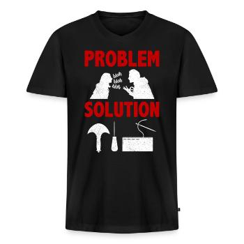 Leather Tooling Leather Mallet Problem Solution - Men's Premium Organic T-shirt with V-neck - black - Front - Nico (187cm)