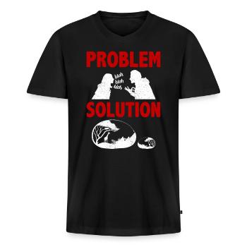 Peinture Rocks Stones Artist Problème Solution - T-shirt encolure en V Premium bio Homme - noir - Devant - Nico (187cm)