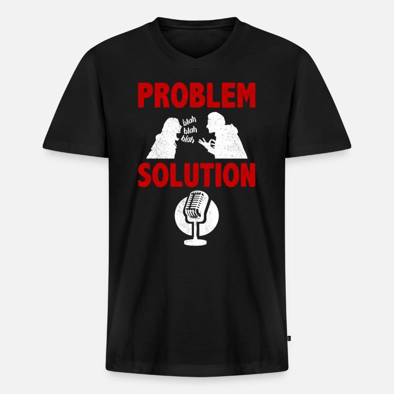 Podcasting Podcast Problem Solution Hobby - Männer Premium Bio T-Shirt mit V-Ausschnitt - Schwarz