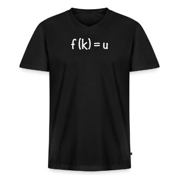 Fuck You Mathematische Formel - Männer Premium Bio T-Shirt mit V-Ausschnitt - Schwarz - Vorne - Nico (187cm)