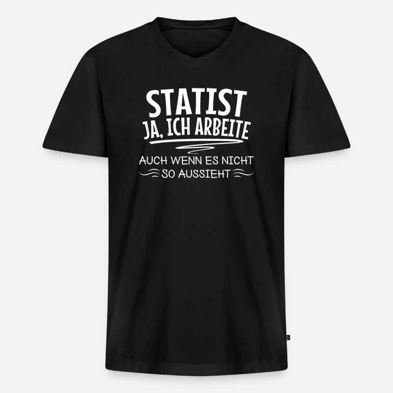 Datenanalyse Statistik Mathematik - Männer Premium Bio T-Shirt mit V-Ausschnitt - Schwarz