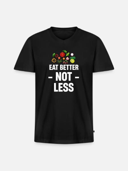 Eat better, not less fun - Men's Premium Organic T-shirt with V-neck - black