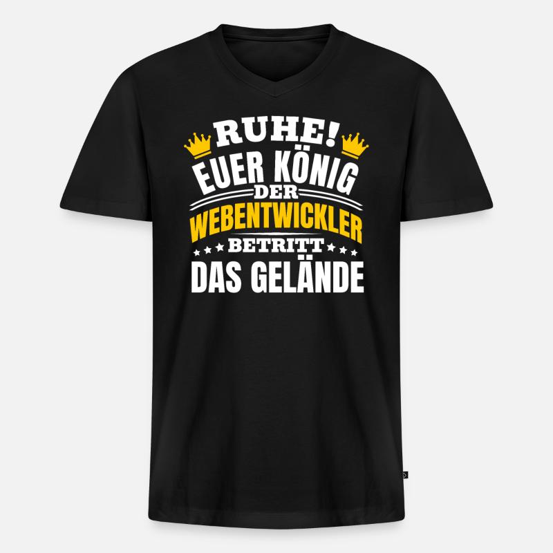 Webentwickler Programmierer Fullstack-Entwickler - Männer Premium Bio T-Shirt mit V-Ausschnitt - Schwarz