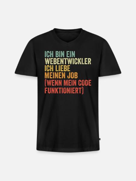 Webentwickler Programmierer Softwareentwickler - Männer Premium Bio T-Shirt mit V-Ausschnitt - Schwarz