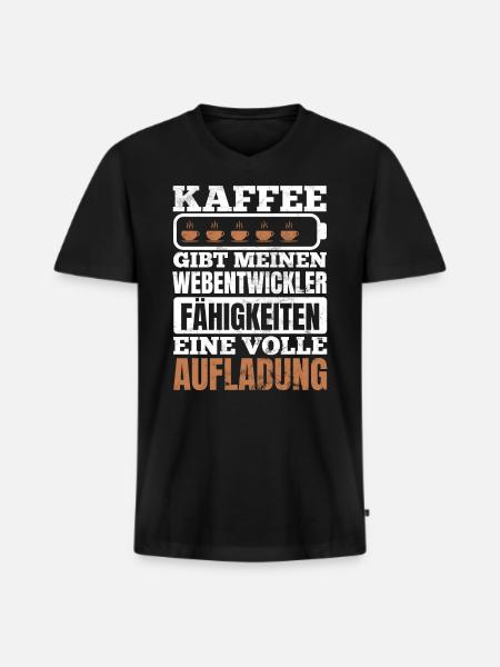 Webentwickler Programmierer Fullstack-Entwickler - Männer Premium Bio T-Shirt mit V-Ausschnitt - Schwarz