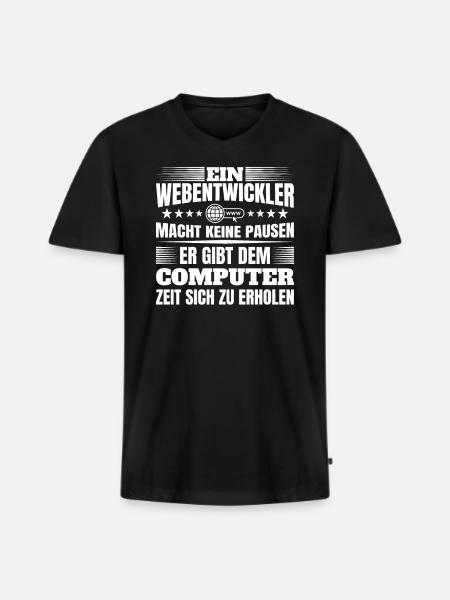 Webentwickler Programmierer UI/UX-Designer - Männer Premium Bio T-Shirt mit V-Ausschnitt - Schwarz